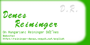 denes reininger business card